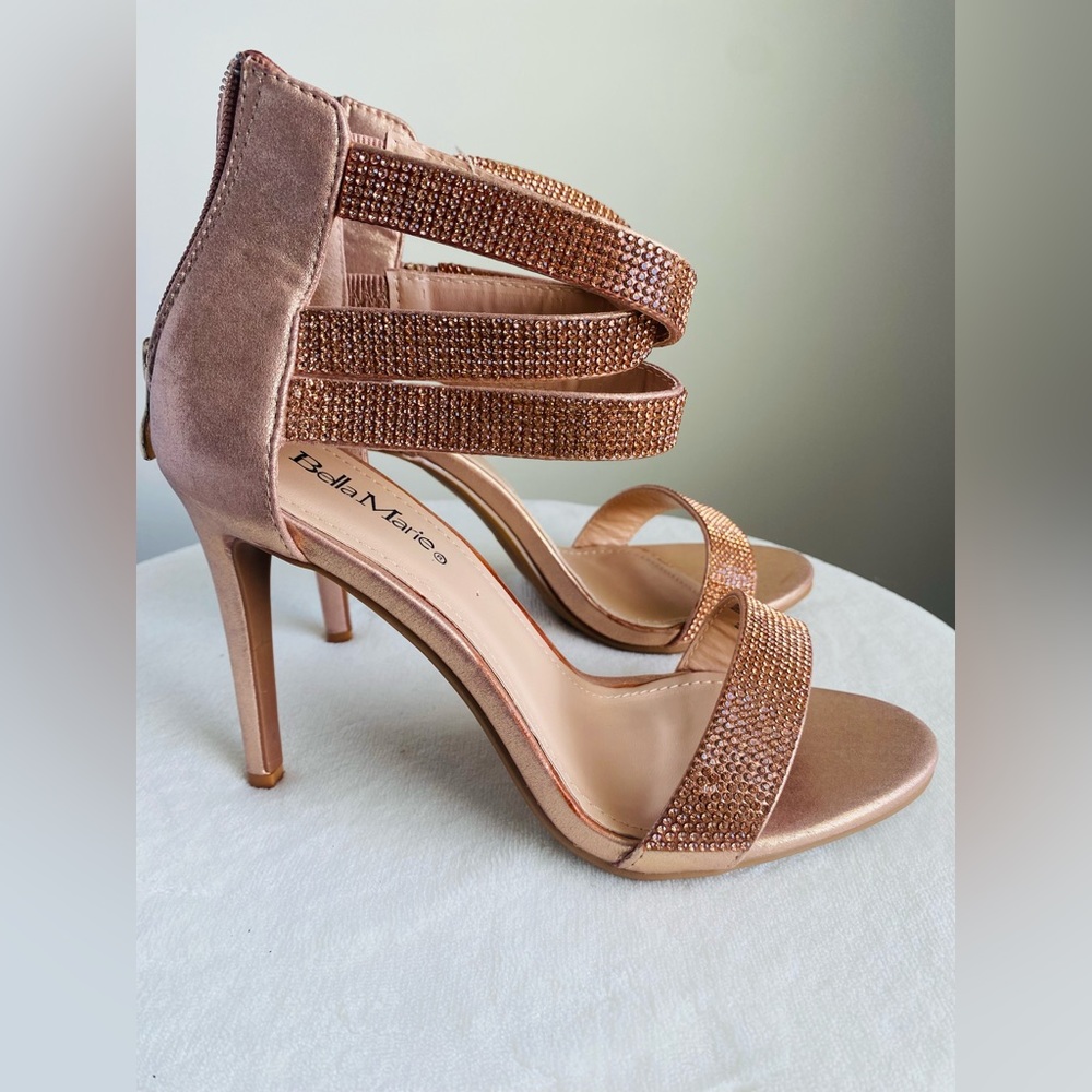 Champagne Rhinestone Heels - Picture 5 of 16
